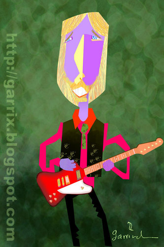Cartoon: Tom Petty (medium) by Garrincha tagged music,rock