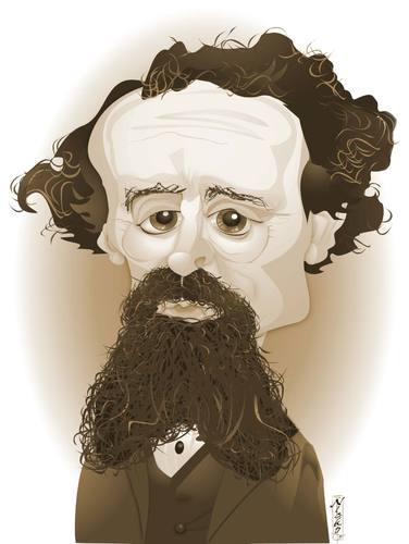 Cartoon: Charles Dickens (medium) by buzz tagged dickens
