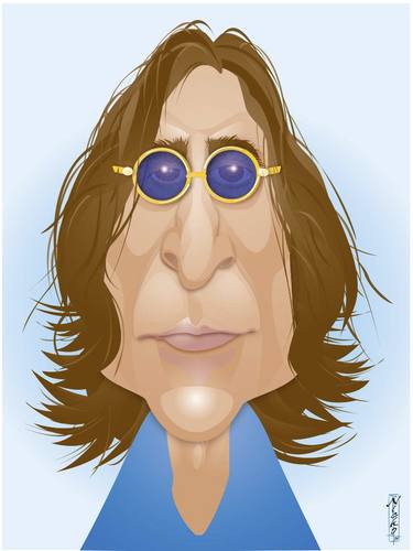 Cartoon: John Lennon (medium) by buzz tagged beatles