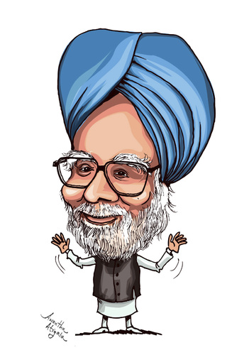 Cartoon: <b>Manmohan Singh</b> (medium) by awantha tagged indian,politics - manmohan_singh_875545