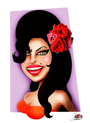 Cartoon: Amy Winehouse (medium) by saadet demir yalcin tagged amy,syalcin