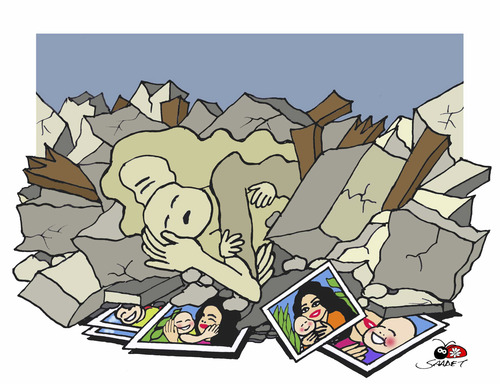 Cartoon: EARTHQUAKE... (medium) by saadet demir yalcin tagged syalcin
