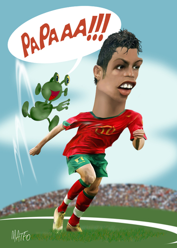 Cartoon: cristiano ronaldo (medium) by geomateo tagged cristiano,ronaldo,football,caricature,digital,portugal