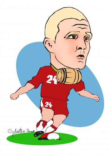 Cartoon: Philippe Senderos caricature (medium) by geomateo tagged sport,soccer,football,fussball,caricature,swiss,fotballer,european,championship,senderos