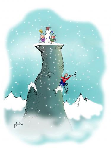 cartoon images of mountains. Cartoon: snow man (medium) by