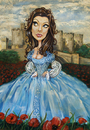 Cartoon: Blue Sunday (small) by michaelscholl tagged woman,cartoon,portrait,dress,castle,poppies,sexy
