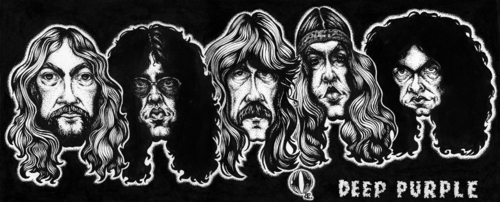 Cartoon: Deep Purple (medium) by Grosu tagged rock,music,deep,purple