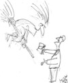 Cartoon: Witches and debil (small) by Mirek tagged hovno