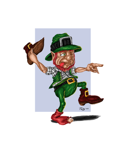 Cartoon: Mikey MacMikey (medium) by Toeby tagged fantasy,irisch,kobold,kurzgeschichte,leprechaun,marco,ansing,mark,töbermann,mikey,macmikey,toeby