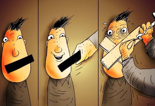 Cartoon: censorship (medium) by oguzgurel tagged humor