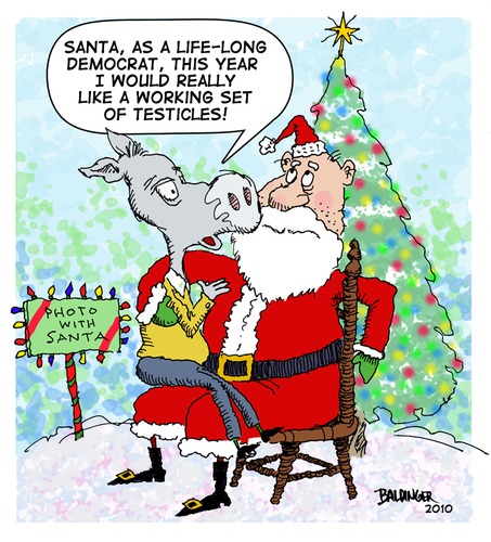 Cartoon: A Christmas Wish (medium) by dbaldinger tagged santa,claus,donkey,democratic,party,usa,congress