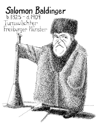 Cartoon: Saloman Baldinger (medium) by dbaldinger tagged freiburg,cathedral,history,church,freiburg,cathedral,history,church