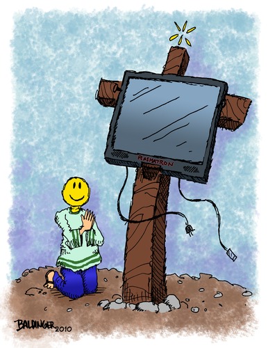 Cartoon: Tis The Season (medium) by dbaldinger tagged consumerism,christmas,walmart,crucification,television
