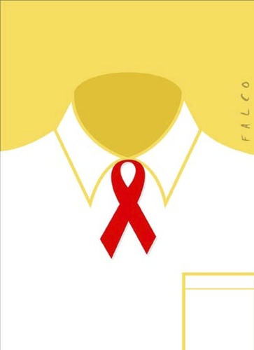 Cartoon: aidstie (medium) by alexfalcocartoons tagged aidstie