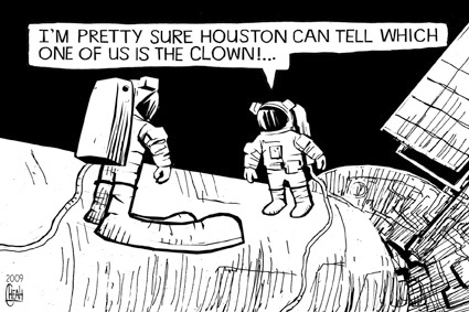 Cartoon: Clown in space (medium) by sinann tagged space,clown