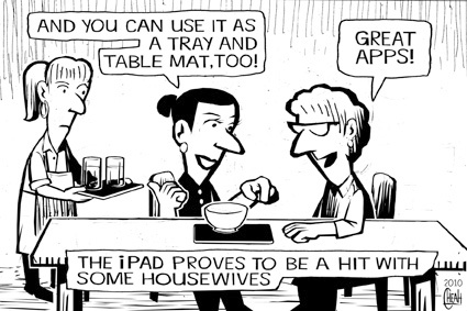 Cartoon: iPAD (medium) by sinann tagged ipad,uses,apps,hit