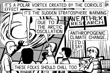 Cartoon: Polar vortex (medium) by sinann tagged polar,vortex,climate,change,chill,arctic