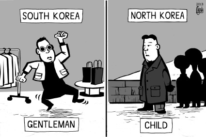Cartoon: Psy Gentleman (medium) by sinann tagged psy,gentleman,kim,jong,un,gangnam,north,korea