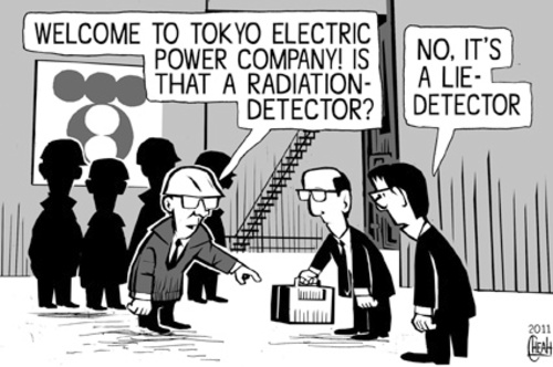 Cartoon: Tokyo Electric lie detector (medium) by sinann tagged tepco,lie,radiation,detector,tokyo,electric
