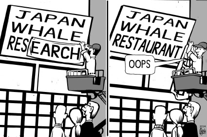 Cartoon: Whale research (medium) by sinann tagged whale,research,science,japan,restaurant,food