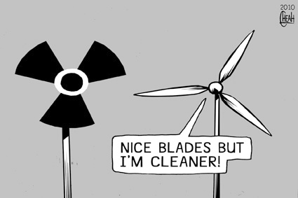 wind turbines cartoon. Cartoon: Wind farm blades