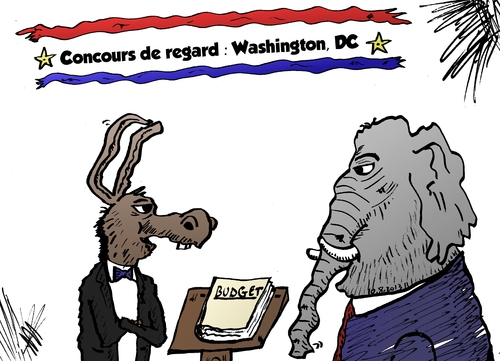 Cartoon: animaux politique caricature (medium) by BinaryOptions tagged optionsclick,option,binaire,options,binaires,politique,ane,elephant,democrat,republicain,editorial,infos,nouvelles,news,actualites,caricature,comique,webcomic