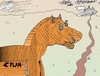 Cartoon: EUR Trojan Horse for Greece (small) by BinaryOptions tagged binary,option,trader,trading,options,caricature,trojan,troy,horse,cartoon,comic,editorial,political,business,financial,satire,optionsclick,euro,eur