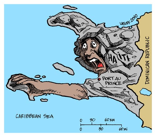 maps of haiti earthquake. Cartoon: Haiti earthquake