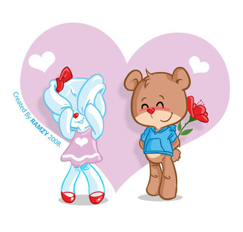 cute cartoon images of love. Cartoon: cute love (medium) by ramzytaweel tagged teddy,bear,lobe