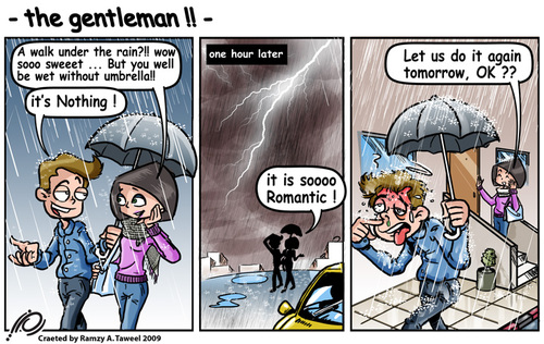 Cartoon: gentleman (medium) by ramzytaweel tagged rain,romance,love,flu