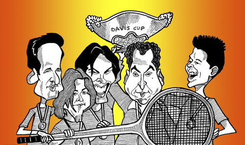 Cartoon: Davis Cup spanish team (medium) by Berge tagged davis,cup,caricatures