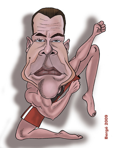 Jean Claude Van Damme. Cartoon: Jean Claude Van Damme