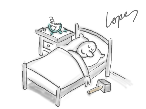 Cartoon: Annoying Alarm Clock (medium) by Lopes tagged alarm,clock,bed ...