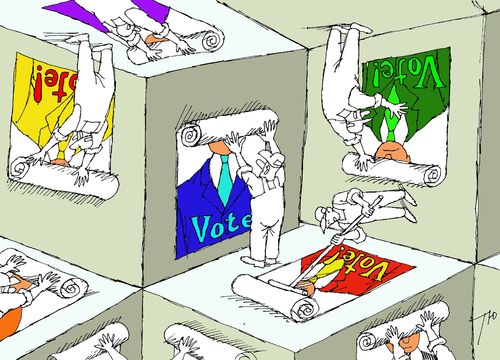 Cartoon: Election campaign (medium) by tunin-s tagged election,campaign