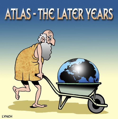 Cartoon: Atlas (medium) by toons tagged atlas,planets,earth,mythical,character,strenghth,weifghtlifting