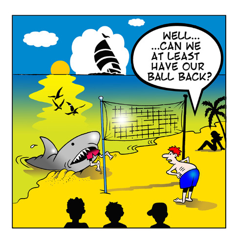 beach ball cartoon. Cartoon: each volley all