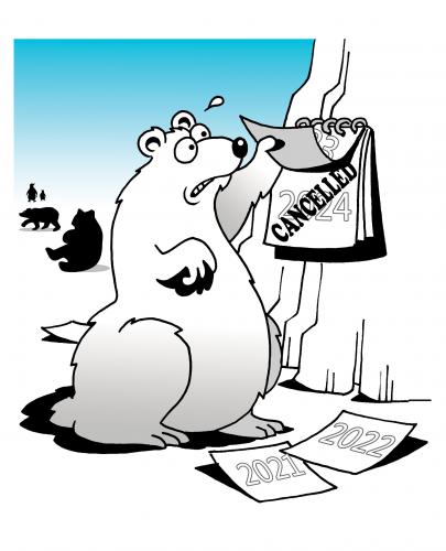 Cartoon: cancelled (medium) by toons tagged polar,bears,arctic,melting,endangered,species,fur,animals,environment,ecology,greenhouse,gases,pollution,earth,day