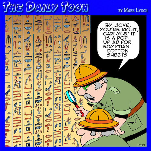 Cartoon: Egyptian hieroglyphics (medium) by toons tagged pop,up,ads,egyptian,sheets,pyramids,explorers,pop,up,ads,egyptian,sheets,pyramids,explorers