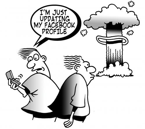 Cartoon: facebook (medium) by toons tagged facebook,internet,dating,mobile,phones,my,space