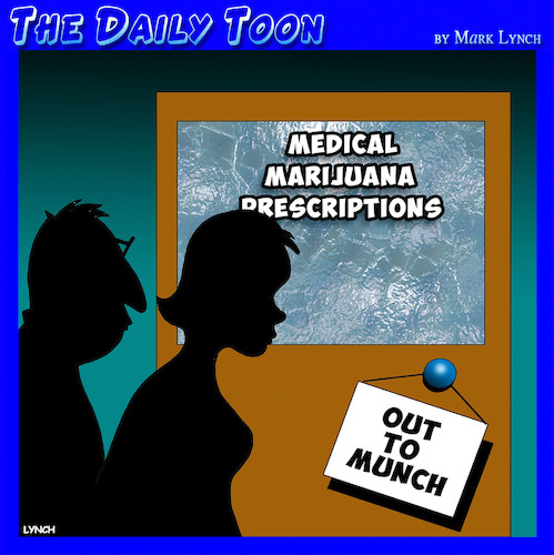 Cartoon: Medical marijuana (medium) by toons tagged medical,cannabis,munchies,marijuana,drugs,out,to,lunch,sign,prescriptions,medical,cannabis,munchies,marijuana,drugs,out,to,lunch,sign,prescriptions
