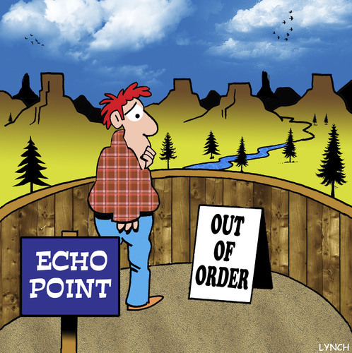 Cartoon: out of order (medium) by toons tagged echos,echo,point,out,of,order