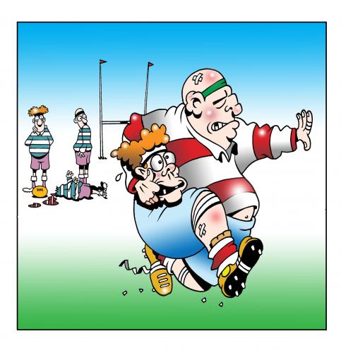 Cartoon rugby medium by toons tagged rugbyunionfootballviolence