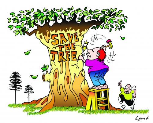 Cartoon: save the trees (medium) by toons tagged environment,ecology,greenhouse,gases,pollution,earth,day