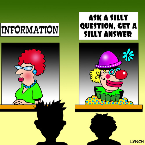 Cartoon: silly question (medium) by toons tagged information,clowns,circus,silly,questions