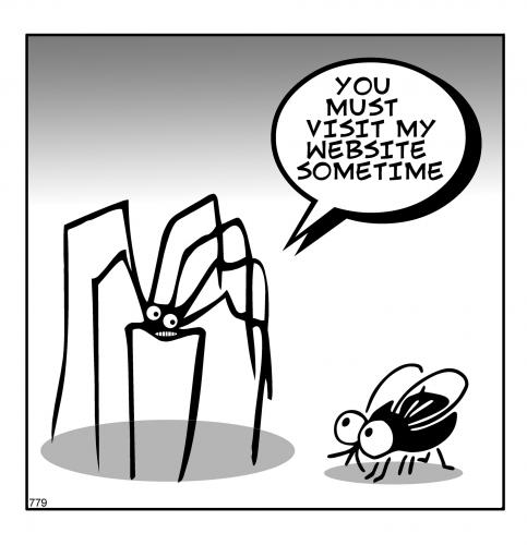 Cartoon: spider website (medium) by toons tagged spiders,insects,flys,website,computers,animals