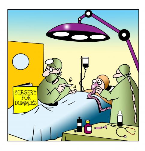 Cartoon: surgery for dummies (medium) by toons tagged surgery,hospitals,doctors,nurses,patients,dummies