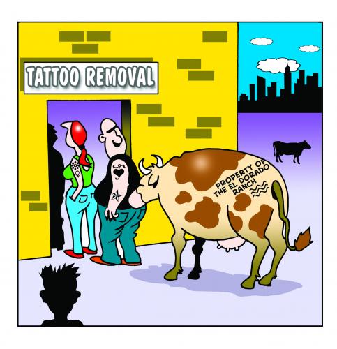 cartoon tattoo. Cartoon: tattoo removal