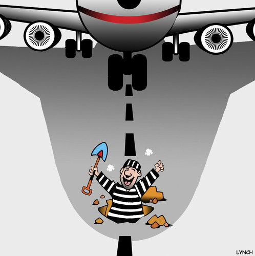 Cartoon: The great escape (medium) by toons tagged prison,escape,aeroplane,tarmac,tunnel,to,aircraft,landing,breakout,prison,escape,aeroplane,tarmac,tunnel,to,aircraft,landing,breakout