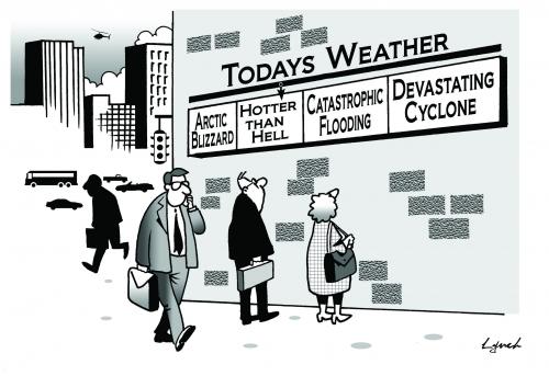 Cartoon: todays weather (medium) by toons tagged environment,ecology,greenhouse,gases,pollution,earth,day
