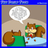 Cartoon: Bright eyed and bushy tailed (small) by toons tagged squirrells,morning,person,depressed